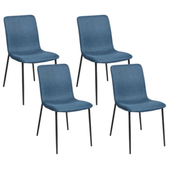 Beliani Set Of 4 Dining Chairs Glendive Dark Blue