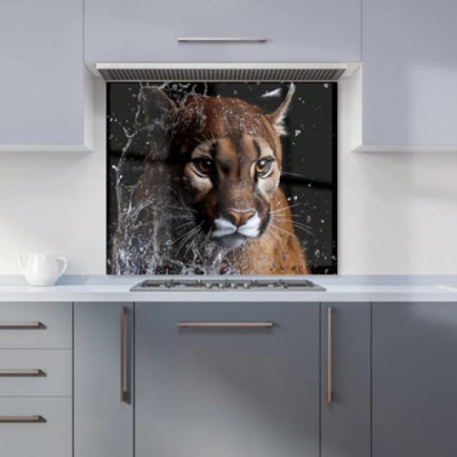 Warren Reed Designer Fierce Puma In Motion Kitchen Splashback