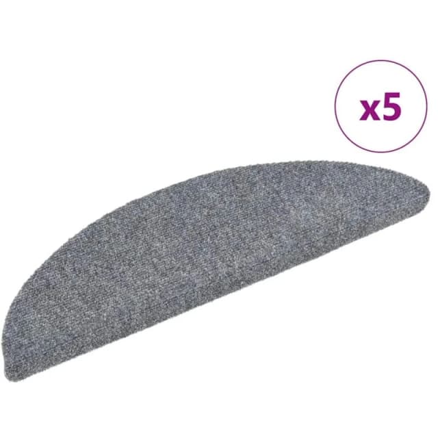 VIDAXL Self-adhesive Stair Mats 5 pcs Light Grey 56x17x3cm Needle Punch vidaXL 8720286327869
