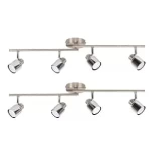 Benton Pair of Silver Ceiling Bar Spotlight