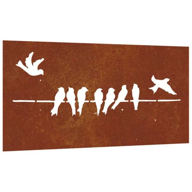 vidaXL Garden Wall Decoration 105x55cm Corten Steel Bird Design, Brown 824496