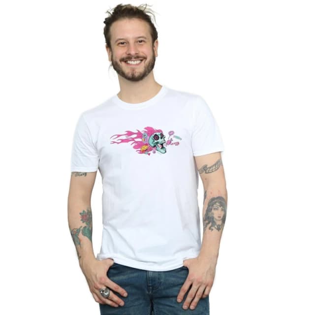 Disney Men Wreck It Ralph Candy Skull T-Shirt in White Size: Small White S Male 5057981370320