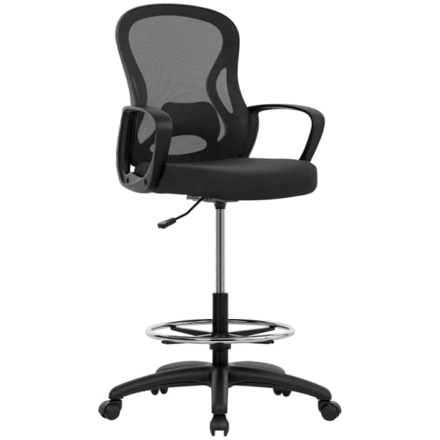 VINSETTO VINSETTO Mesh Office Chair with Lumbar Support, Adjustable Height, Black One Size Unisex 5063603049086