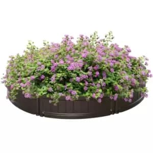 Outsunny Round Outdoor Diy Raised Garden Bed For Veggies Planter Cultivation - Brown