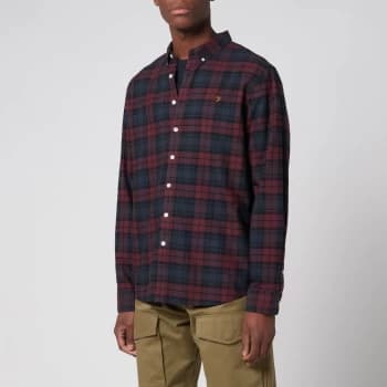 Farah Mens Brewer Check Shirt - Red - L