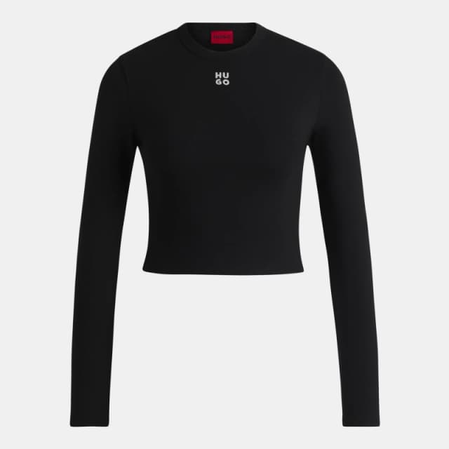 Hugo Long Sleeve Logo T-Shirt Black female XS