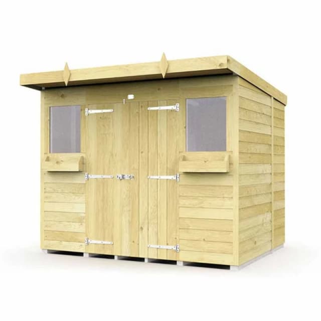 Buttercup Farm 8 x 6 Feet Pent Summer Shed - Wood - L178 x W243 x H201cm in Brown Brown Unisex
