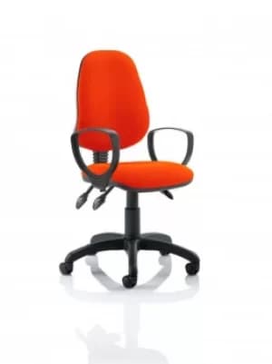 Eclipse III Lever Task Operator Chair Bespoke With Loop Arms In Orange