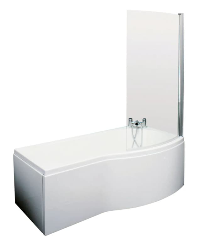 Balterley Right Hand B Bath Front Panel and Curved Bath Screen 1700mm White