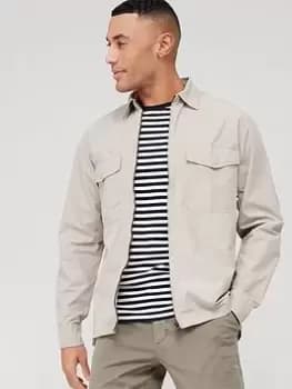 Tommy Hilfiger Paper Touch Overshirt, Natural Size M Men