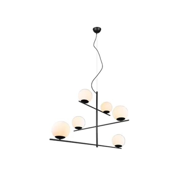Pure Modern 6 Light Multi Arm Pendant Ceiling Light Black Matt