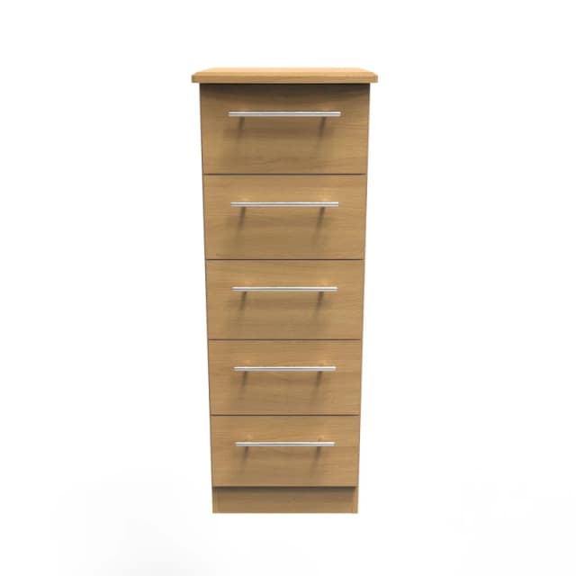 Ready Assembled 2 U Carlton 5 Drawer Tallboy (Ready Assembled) in Natural Size: Medium Natural Unisex Medium