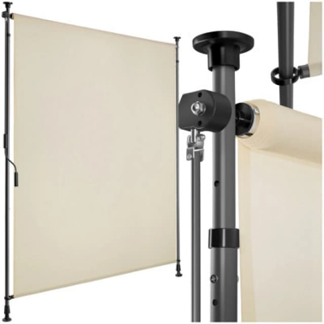 Tectake Retractable Awning Taija - Tooless Installation, With Hand Crank, Retractable And Uv Blocking 120 X 310 Cm - Beige