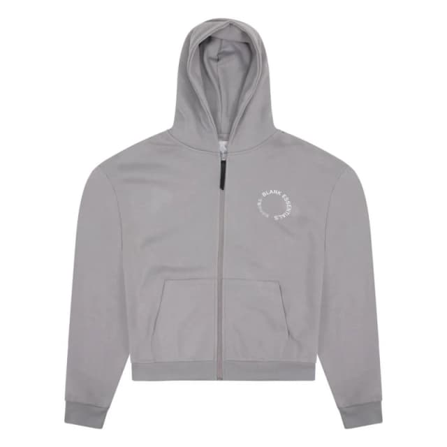 Blank Essentials Mens Back Logo Circle Hoody in Grey Size: Small Grey Male S