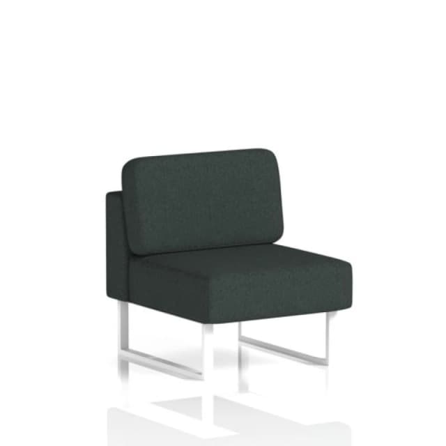 Brixworth Modular Seating Central Unit with White in Rivet Fabric - Charcoal