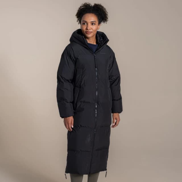 Craghoppers Womens Fellbarrow Longline Hooded Waterproof Padded Jacket in Black Size: 18 Black Female 18