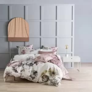 Ellaria Botanical Duvet Cover Set White/Pale Rose
