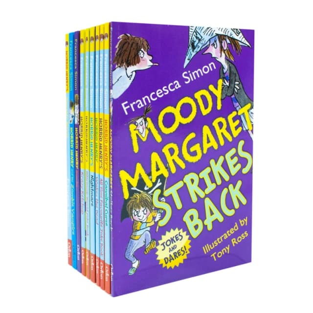 Horrid Henry Francesca Simon 10 Books Collection Set (Moody Margaret Strikes Back, Cannibal Curse) Francesca Simon Books