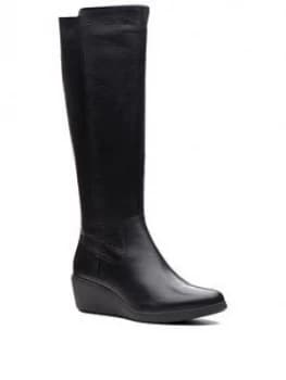 Clarks Unstructured Un Tallara Esa Knee High Boot - Black