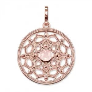 THOMAS SABO Rose Gold Plated Lotos Rose Quartz Pendant PE690-536-9