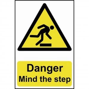Scan Danger Mind The Step Sign 200mm 300mm Standard