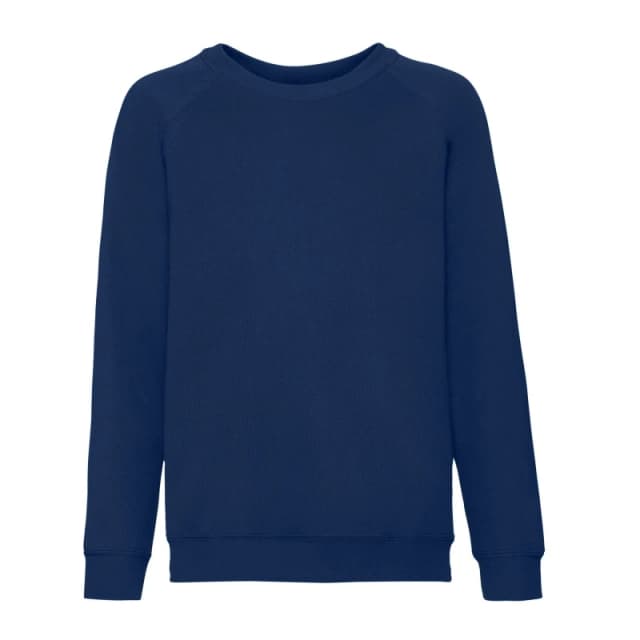 Fruit of the Loom Classic Raglan Sweatshirt in Navy Size: 12-13 Years Navy Unisex 12-13 Years