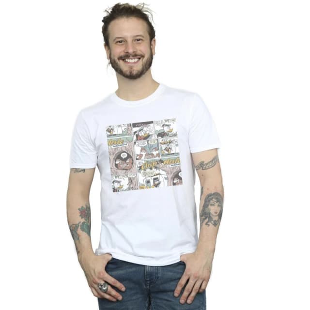 Disney Men Chip 'n Dale Comic T-Shirt in White Size: Small White S Male 5063283618879