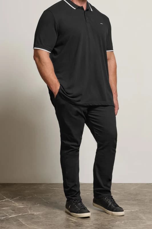 BadRhino Mens Stretch Chinos in Black Size: 44R Black Male 44R