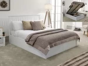 GFW Como 4ft6 Double White Wooden Ottoman Bed Frame