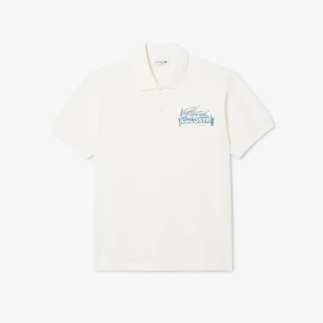 Lacoste Classic Fit Printed L.12.12 Polo Shirt Cream male M
