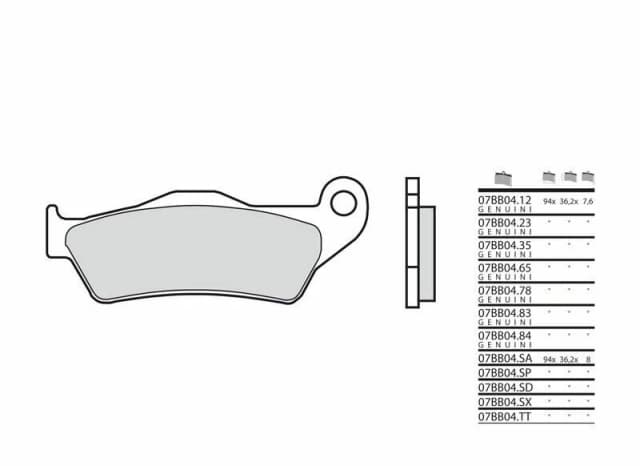 Brembo S.p.A. Street Sintered Metal Brake pads - 07BB04SA