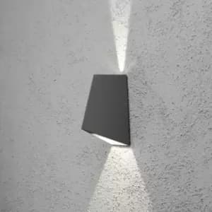 Konstsmide Imola Outdoor Modern Up Down Wall Light Anthracite, 2x 4W High Power LED, IP54