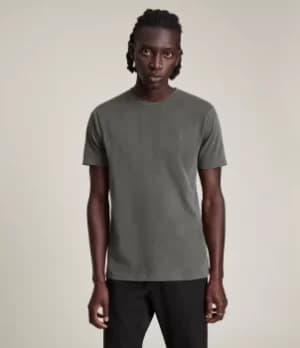 AllSaints Mens Ossage Crew T-Shirt, Haze Green, Size: L