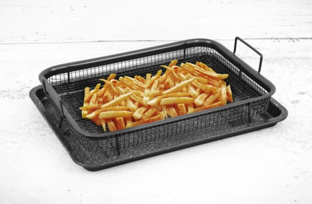 Durastone Professional Crisper Non-Stick Oven Tray Set Black unisex