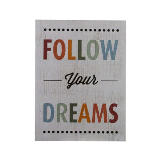 Premier Housewares Follow Your Dreams Wall Plaque White