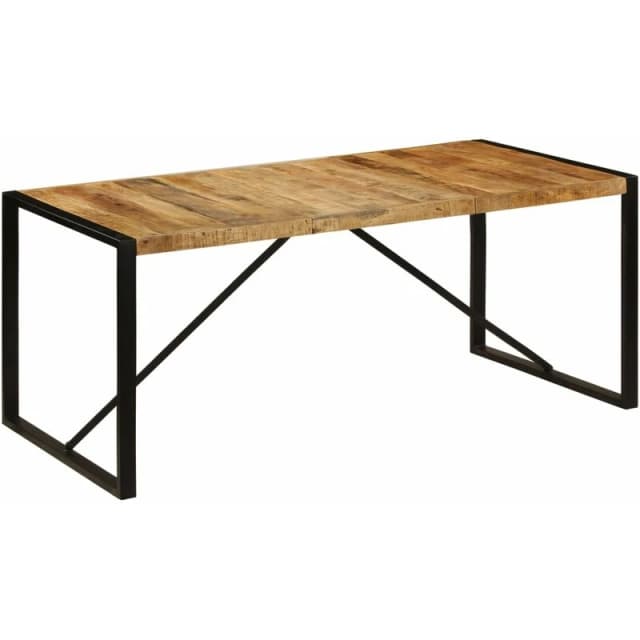 vidaXL Solid Rough Mango Wood Dining Table 180cm Unique Home Kitchen Furniture