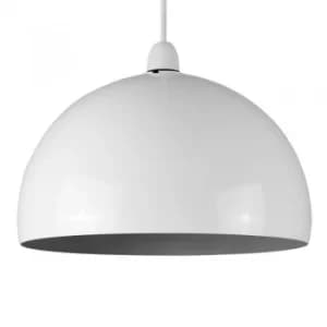 Curva Pendant Shade in White with Grey Interior