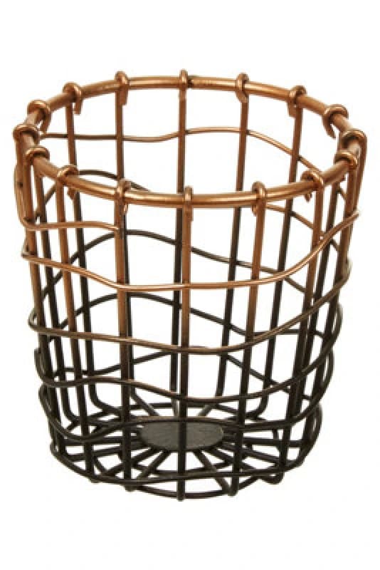 Premier Housewares Black & Gold Wireframe Storage Pot, Decorative Baskets for Shelves, Space-saving Basket For Home and Office Gold
