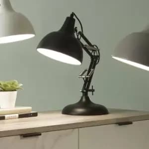 Matt Black Metal Angled Task Table Lamp