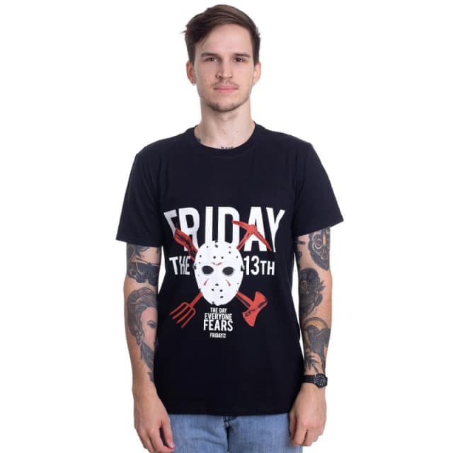 Friday the 13th Mens Day Of Fear T-Shirt in Black Size: Small Black Male S