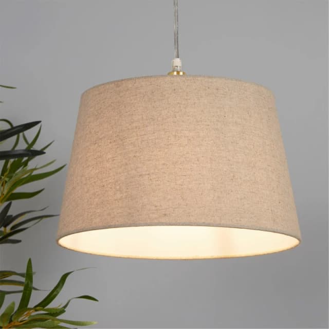 Lighting Collection Linen Tapered Shade Natural unisex 30cm