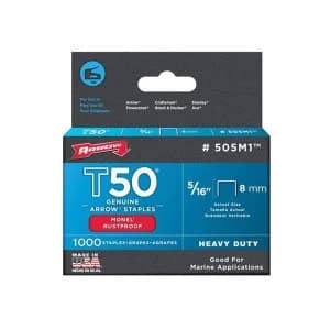 Arrow T50M 505m Monel Staples 8mm ( 5/16in) Box 1000