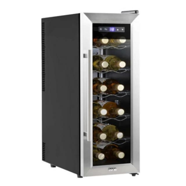 Baridi 12 Bottle Wine Cooler Fridge and Touch Controls LED Light - Stainless Steel, Silver DH74