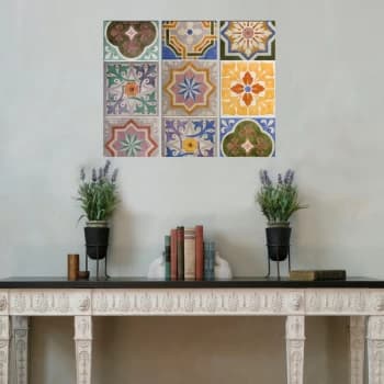 BME005 Multicolor Decorative Framed MDF Painting (3 Pieces)