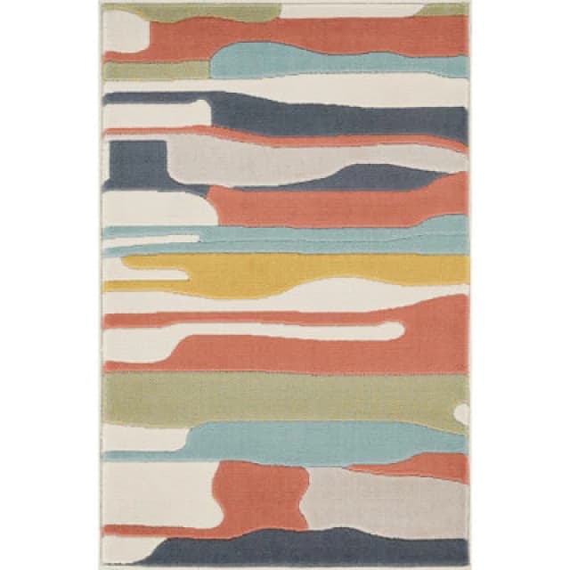 Livabliss Scandi Modern Coral Pukka Area Rug 60 X 90 Cm - Easy Care, Non Shedding, Ideal For Living Room & Bedroom