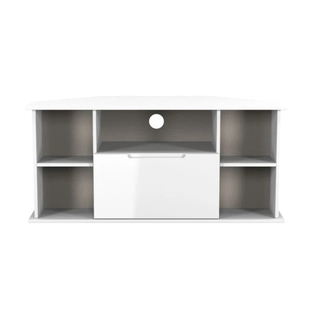 Ready Assembled 2 U Lucca Corner TV Unit (Ready Assembled) in White Size: Medium White Unisex Medium