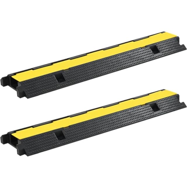 VIDAXL Cable Protector Ramps 2 pcs 1 Channel Rubber 100cm Vidaxl 142833