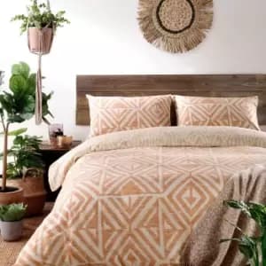 Furn. Tanza Double Duvet Cover Set Cotton Polyester Terracotta