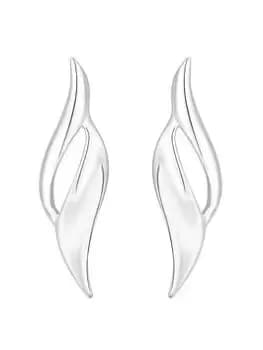 Simply Silver Sterling Silver 925 Polished Twist Drop Earrings, Silver, Women