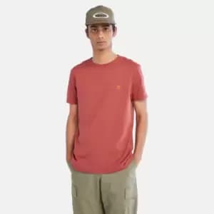 Timberland Dunstan River Slim-fit T-Shirt For Men In Dark Brown Red, Size L
